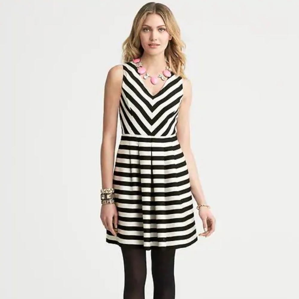 Banana Republic Black And White Striped Dress
